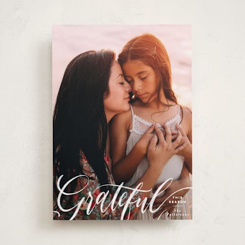 This is a frost thanksgiving cards invitations with standard by Pink House Press called grateful printing on recycled smooth signature in standard