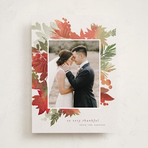 This is a harvest thanksgiving cards invitations with standard by Eric Clegg called holiday bouquet printing on recycled smooth signature in standard