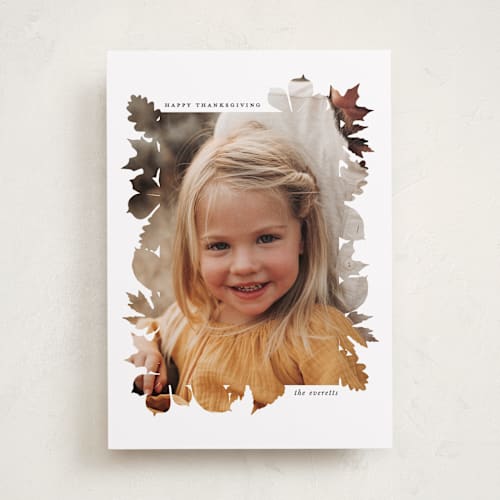 This is a snowflakes thanksgiving cards invitations with standard by Hudson meet Rose called falling for you printing on recycled smooth signature in standard