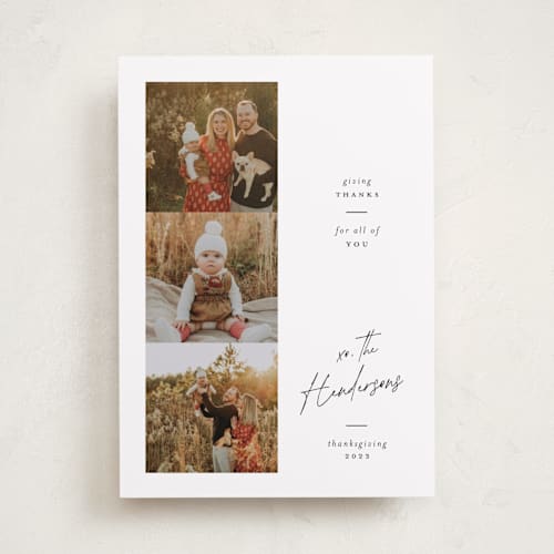 This is a snow thanksgiving cards invitations with standard by Nicoletta Savod called love letter printing on recycled smooth signature in standard