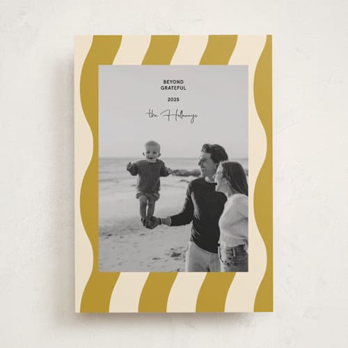 This is a golden hour thanksgiving cards invitations with standard by Studio Suku called making waves printing on recycled smooth signature in standard