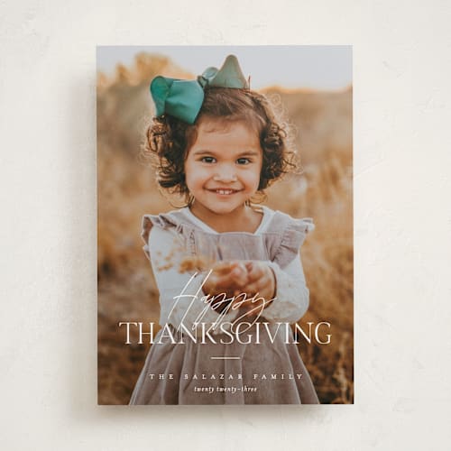 This is a whipped cream thanksgiving cards invitations with standard by Pixel and Hank called thankgiving classic printing on recycled smooth signature in standard
