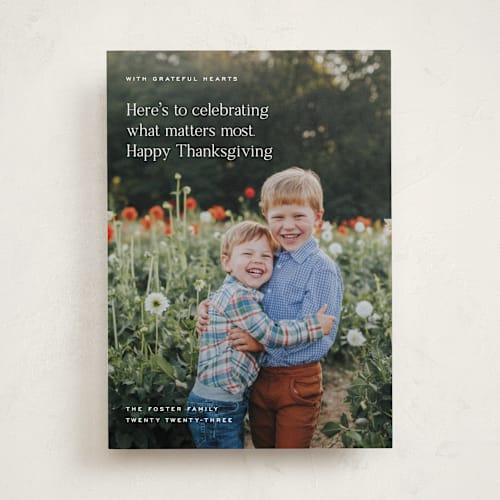 This is a cloud thanksgiving cards invitations with standard by Annie Clark called editorial printing on recycled smooth signature in standard