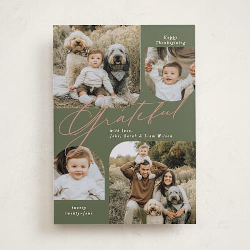 This is a green bean thanksgiving cards invitations with standard by Owl and Toad called scenic printing on recycled smooth signature in standard