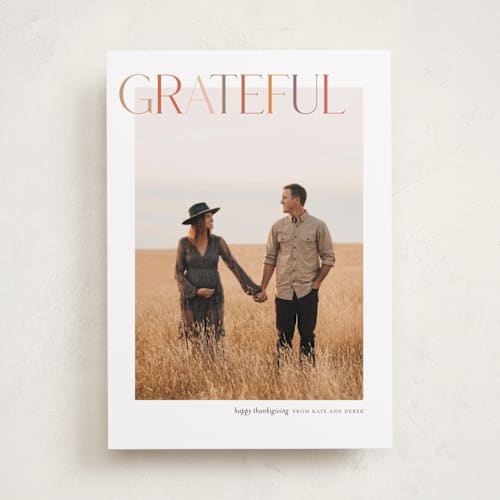 This is a harvest thanksgiving cards invitations with standard by Eric Clegg called colors of autumn printing on recycled smooth signature in standard