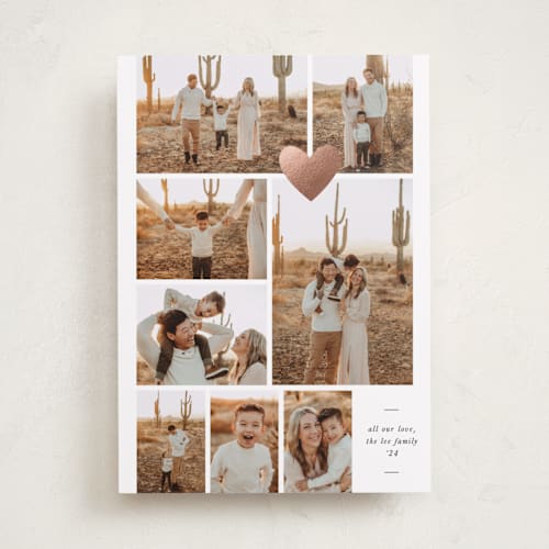 This is a chiffon foil stamped valentine cards with foil pressed by Blustery August called stamped heart printing on recycled smooth signature in standard