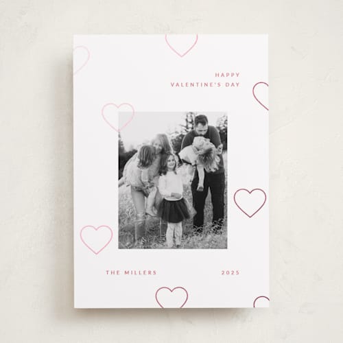 This is a peony foil stamped valentine cards with foil pressed by Sumak Studio called lovely contours printing on recycled smooth signature in standard