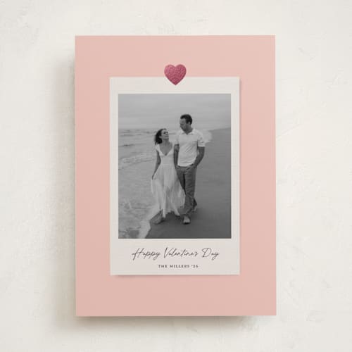 This is a blush foil stamped valentine cards with foil pressed by Summer Winkelman called captured moment printing on recycled smooth signature in standard