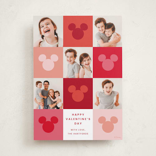 This is a cranberry valentines day with standard by Ellen Schlegelmilch called vibrant disney mickey printing on recycled smooth signature in standard
