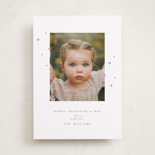 This is a blush valentines day with standard by Pixel and Hank called hearts with love printing on recycled smooth signature in standard