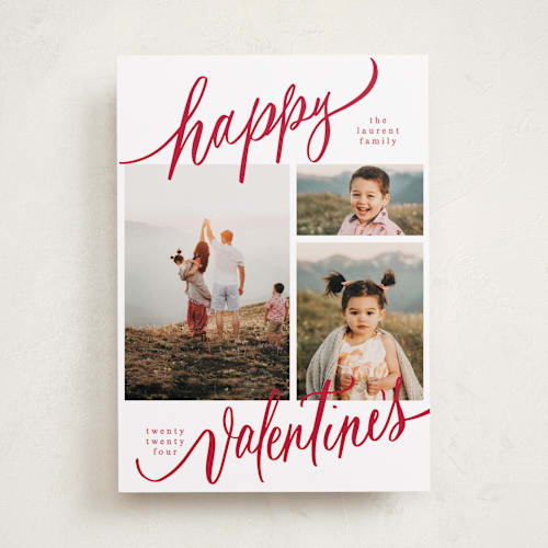 This is a rose valentines day with standard by Elsa Duncan called tri-photo happy holidays printing on recycled smooth signature in standard