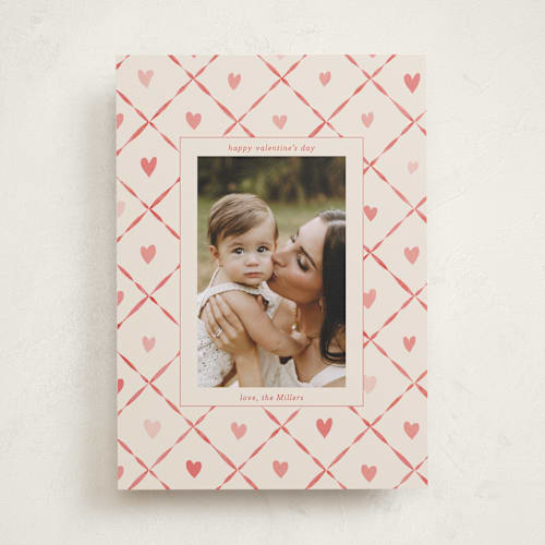 This is a sand valentines day with standard by Daisyworks Studio called lattice of love printing on recycled smooth signature in standard