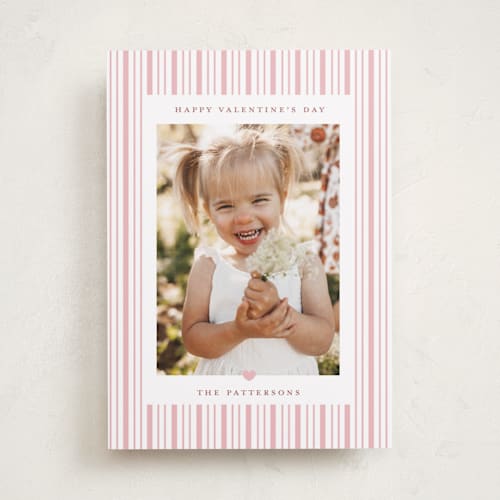 This is a cotton candy valentines day with standard by Jennifer Holbrook called heart and stripes printing on recycled smooth signature in standard