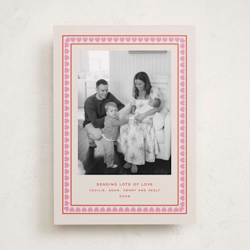 This is a strawberry valentines day with standard by Megan Davis called hygge printing on recycled smooth signature in standard