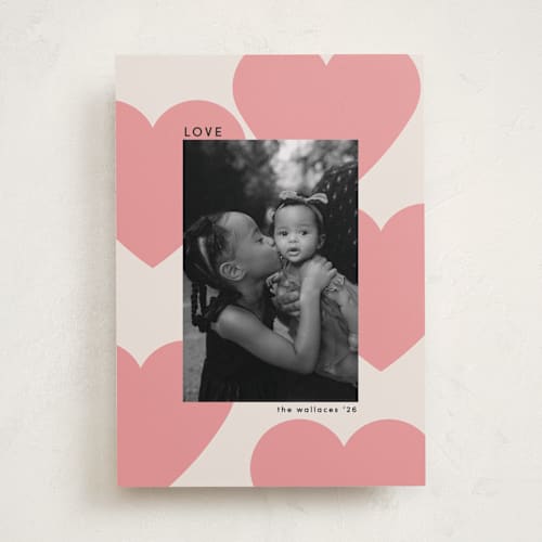 This is a bubblegum valentines day with standard by Morgan Kendall called floating hearts printing on recycled smooth signature in standard