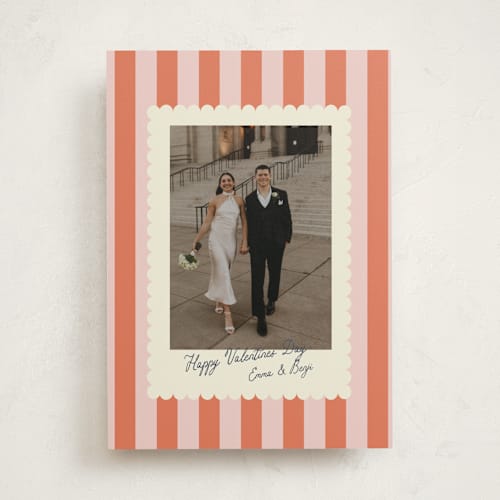 This is a peach valentines day with standard by Helena Vitto called nice stripes printing on recycled smooth signature in standard