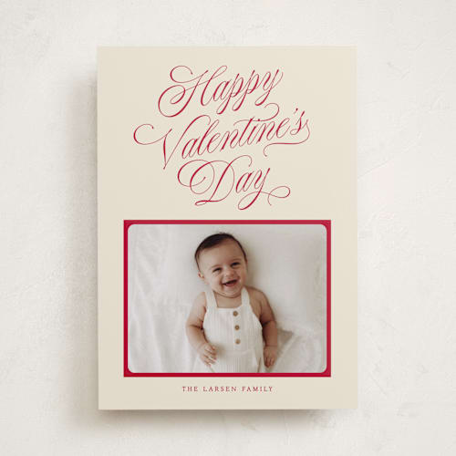 This is a cream valentines day with standard by Robert and Stella called valentines classic printing on recycled smooth signature in standard