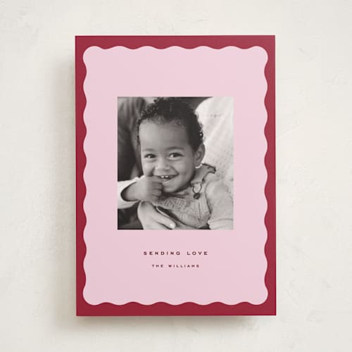 This is a lilac valentines day with standard by Jennifer Lew called wavy printing on recycled smooth signature in standard