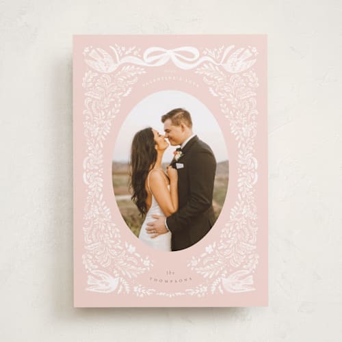 This is a blush valentines day with standard by Jenna Holcomb called love dove printing on recycled smooth signature in standard