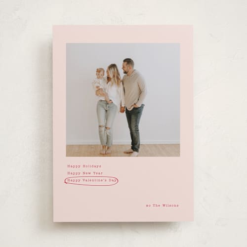 This is a blush valentines day with standard by Baumbirdy called always happy printing on recycled smooth signature in standard