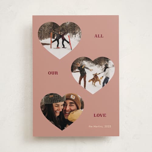 This is a dusty rose valentines day with standard by Ani Somi called threehearts printing on recycled smooth signature in standard