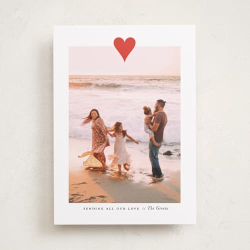 This is a crimson valentines day with standard by Up Up Creative called modern heart printing on recycled smooth signature in standard