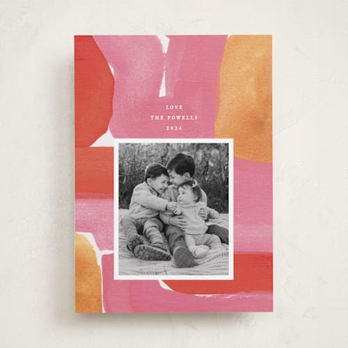 This is a flamingo valentines day with standard by Sumak Studio called lovely painting printing on recycled smooth signature in standard