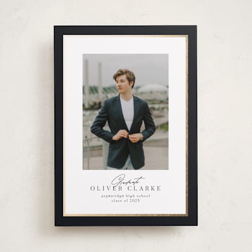 This is a midnight graduation announcements with foil pressed by Nicole Walsh called classic edge printing on recycled smooth signature in standard