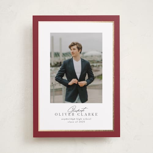 This is a cardinal graduation announcements with foil pressed by Nicole Walsh called classic edge printing on recycled smooth signature in standard