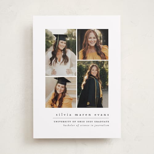 This is a penguin graduation announcements with standard by Lea Delaveris called name drop printing on recycled smooth signature in standard