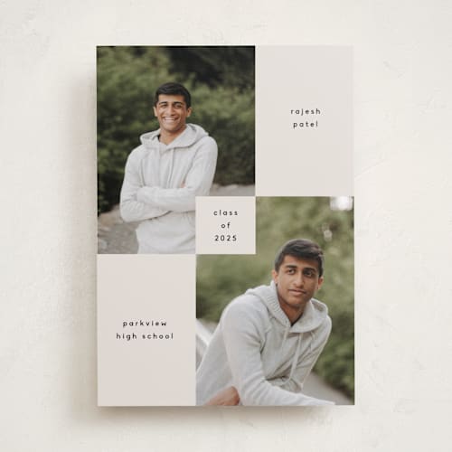 This is a moon graduation announcements with standard by Kelly Watkins called bright modern printing on recycled smooth signature in standard