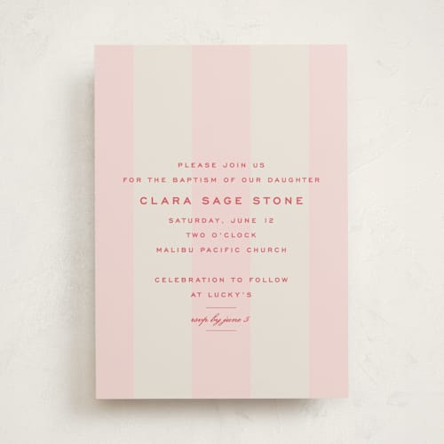 This is a fragola baptism and christening announcements with standard by Megan Davis called campania printing on signature in standard