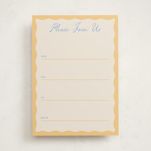 This is a melon blank hosting stationery with standard by Megan Davis called augusta printing on signature in standard