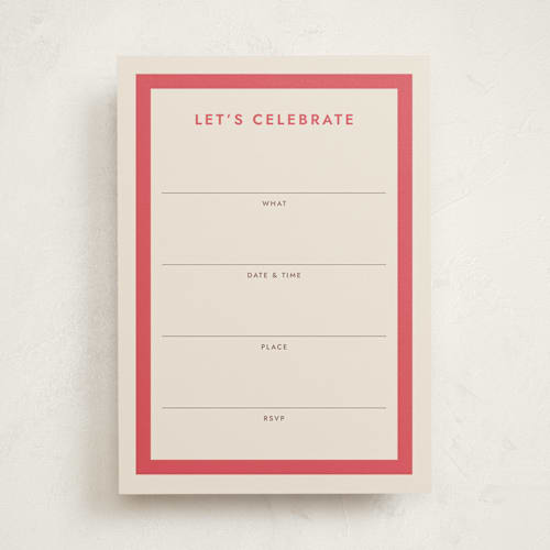 This is a berry blank hosting stationery with standard by Megan Davis called montauk printing on signature in standard