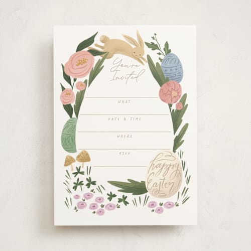 This is a garden blank hosting stationery with standard by Grae called garden eggs printing on signature in standard