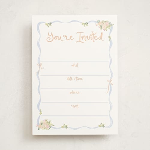 This is a daphne blank hosting stationery with standard by Creo Study called cottagecore printing on signature in standard