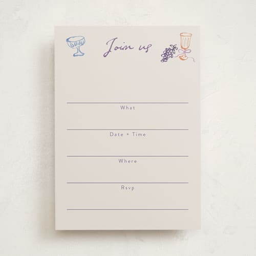 This is a hydrangea blank hosting stationery with standard by Cass Loh called tablescape drawing printing on signature in standard