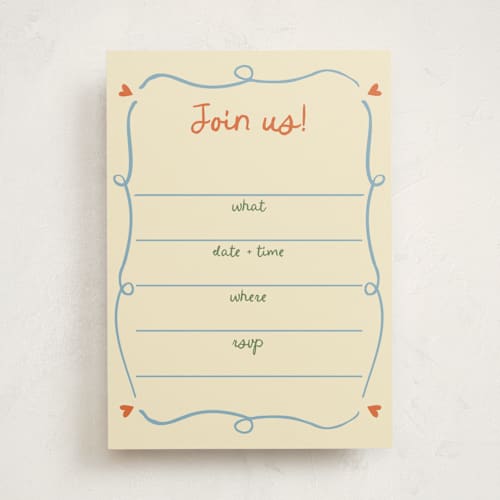 This is a verona blank hosting stationery with standard by Stephanie Heinrich Godbout called cin cin printing on signature in standard