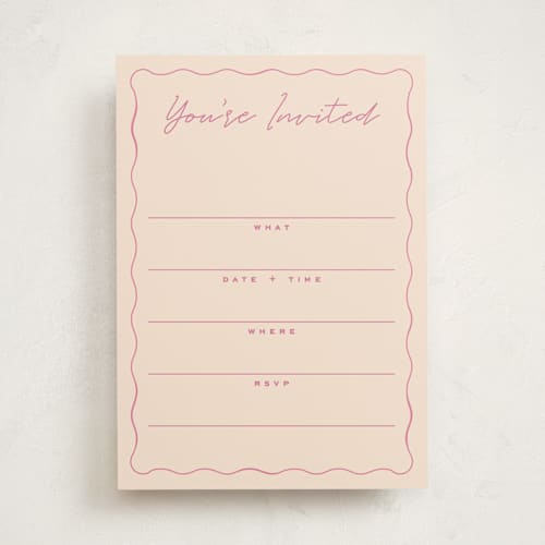 This is a bubblegum blank hosting stationery with standard by Ellen Schlegelmilch called candlesticks printing on signature in standard