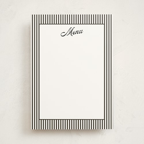 This is a raven blank hosting stationery with standard by Morgan Kendall called vintage hotel printing on signature in standard
