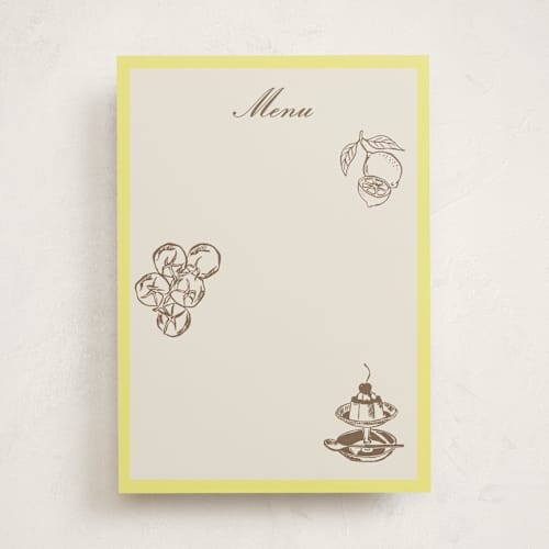 This is a limone blank hosting stationery with standard by Megan Davis called campania printing on signature in standard
