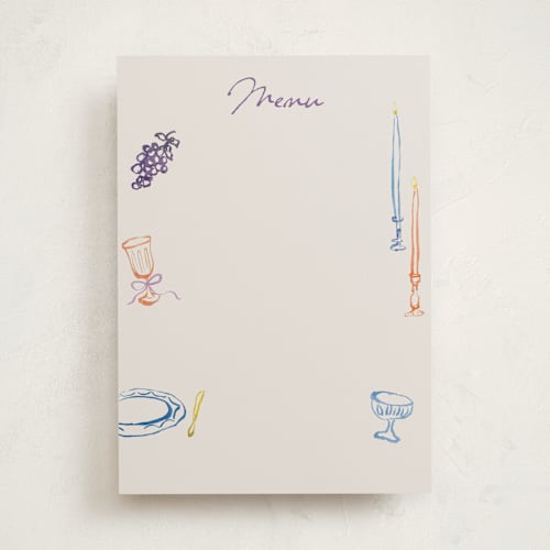 This is a hydrangea blank hosting stationery with standard by Cass Loh called tablescape drawing printing on signature in standard