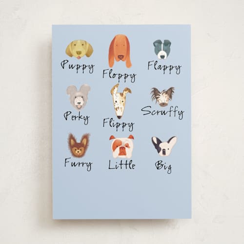 This is a soft blue greeting cards with standard by Tracy Ann called dog eared printing on signature in greeting cards