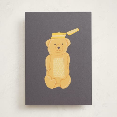 This is a honey greeting cards with standard by Elliot Stokes called honey bear printing on signature in greeting cards
