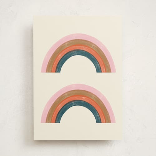 This is a rainbow greeting cards with standard by Emanuela Carratoni called double vintage rainbow printing on signature in greeting cards