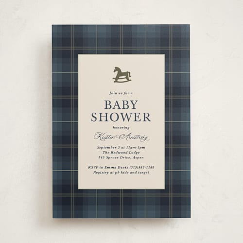 This is a marine baby shower invitations with standard by Kate Ahn called wesley printing on signature in standard