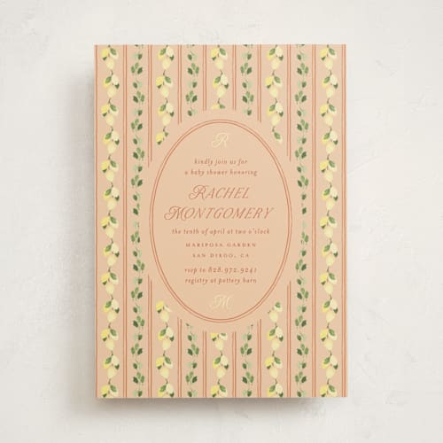 This is a parma baby shower invitations with standard by Claudia Orengo called limoncello printing on signature in standard