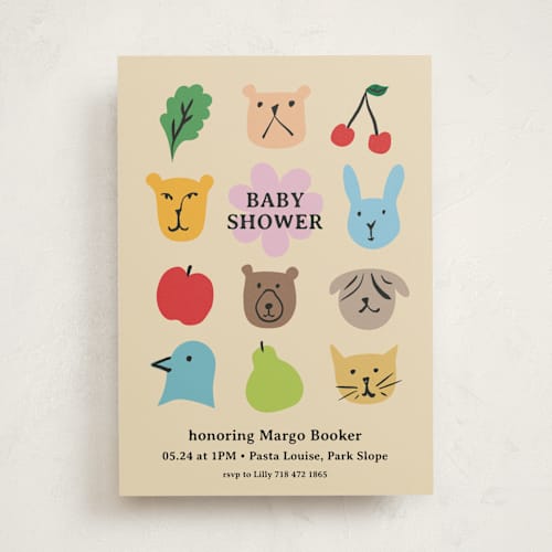 This is a rainbow baby shower invitations with standard by Claire called park slope printing on signature in standard