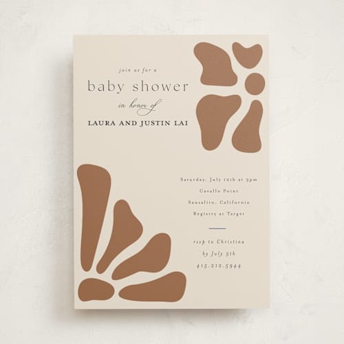 This is a chestnut baby shower invitations with standard by Joyce Pinheiro called modern bloom printing on signature in standard