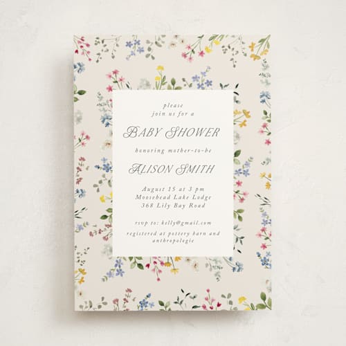 This is a meadow baby shower invitations with standard by Petra Kern called belle printing on signature in standard
